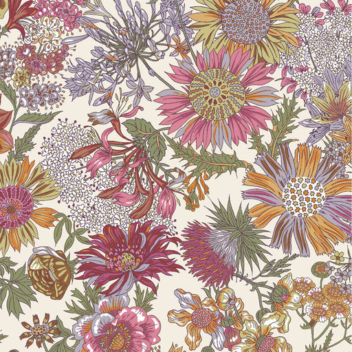 Cosmo Botanist Cotton Lawn - Larger Floral Print in Dahlia