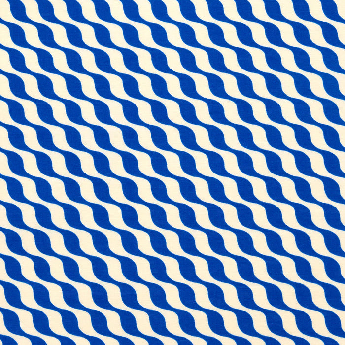 Wavy pattern of blue and white lines