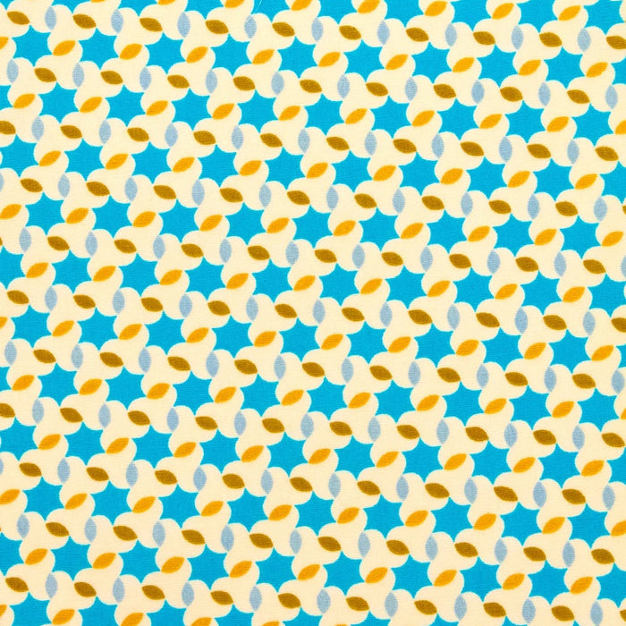 Pattern of blue, yellow, and white stars on a blue background