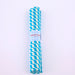 Blue wavy paper straw on a white background