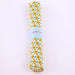 Folded fabric with a pattern and brand name on a white background