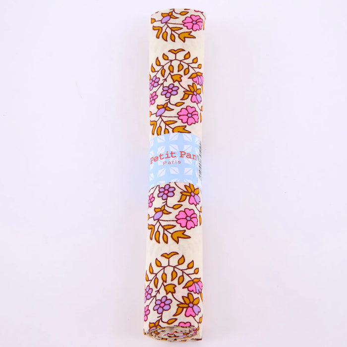 fabric with floral design on a white background