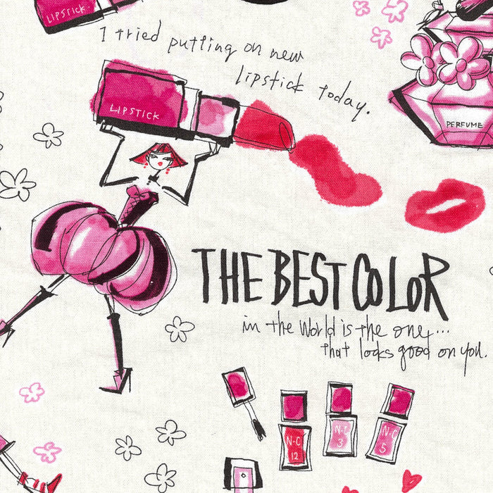 Kokka Trefle Cotton Linen Sheeting - Spell by Mia in Pinks