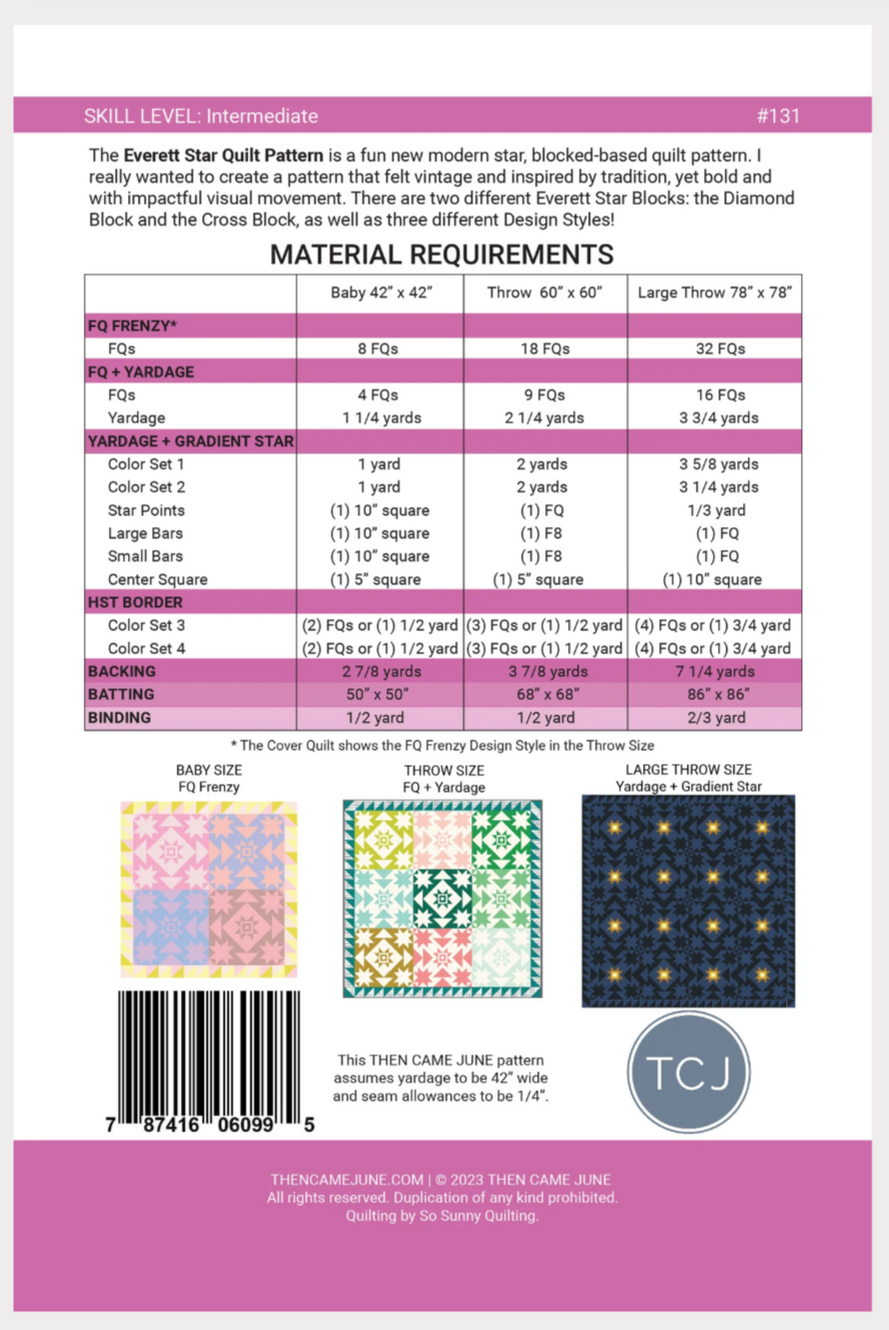 Then Came June Quilt Pattern - Everett Star — Fabric Spark