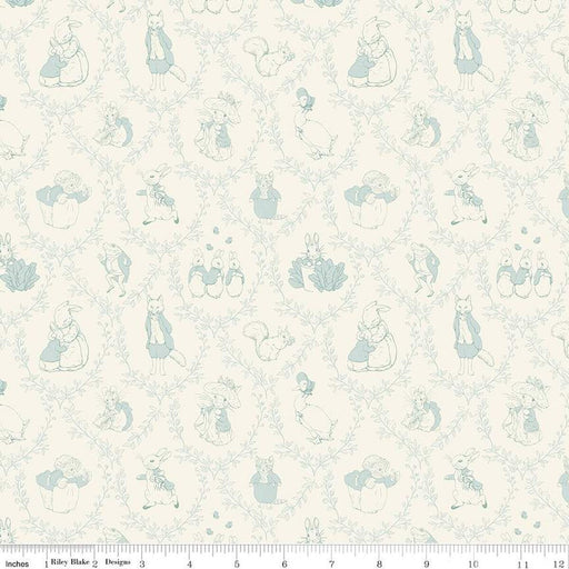 Peter Rabbit and Friends FLANNEL - Toile in Cloud