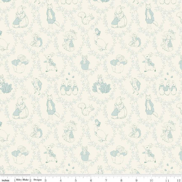Peter Rabbit and Friends FLANNEL - Toile in Cloud