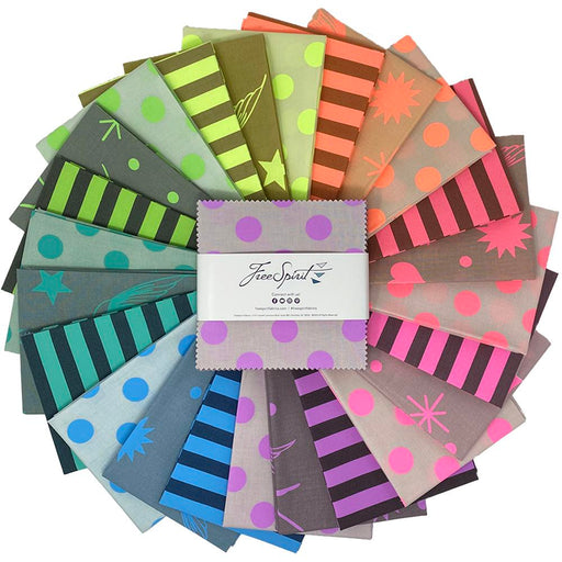 Neon True Colors by Tula Pink - 5" square Charm Pack