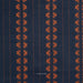 Navy fabric with orange floral pattern and 'Fableism' branding