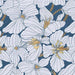 linen cotton with blue lined florals on a navy background