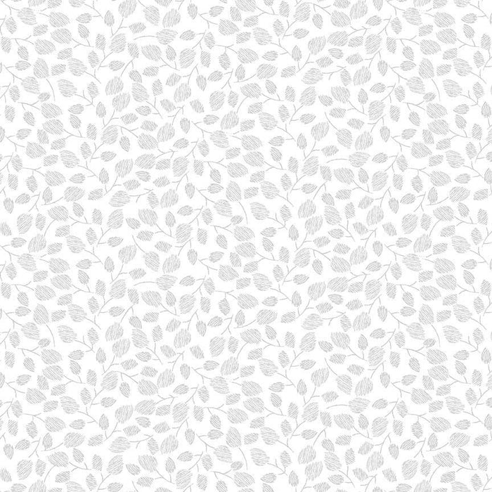 Whiteout Buttercup Leaves on Stems in White