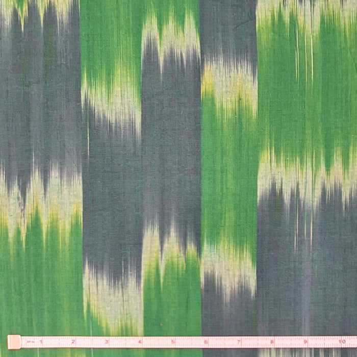 Indian Cotton 2025 - Ikat Woven Fabrics from Jaipur - Green and Deep Teal