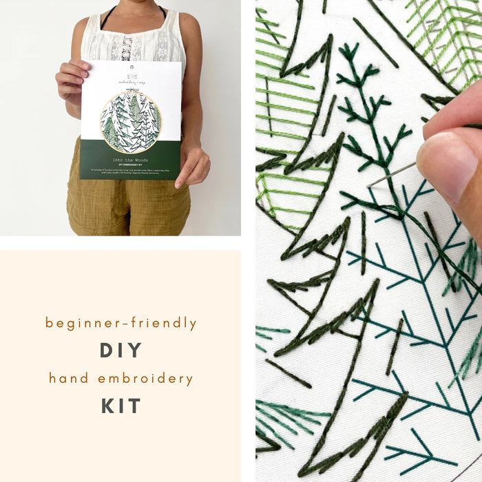 Embroidery and Sage Embroidery Kit - Into The Woods