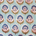 Block Printed Indian Cambric Cotton - Blue Floral on Robin's Egg