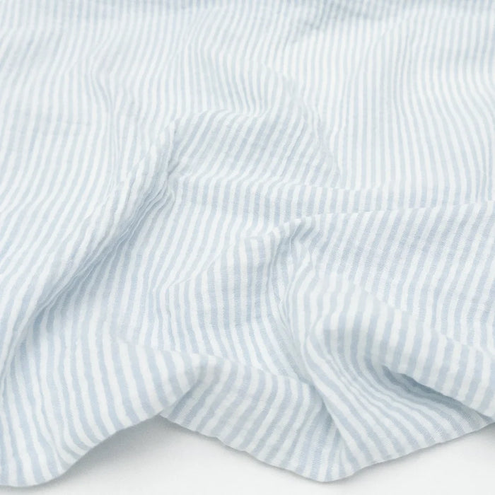 Gordon Organic Cotton Double Gauze Stripe - Lennon in White Denim
