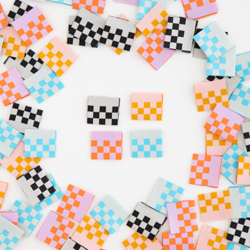 Sarah Hearts Labels - Checkerboard in Multi