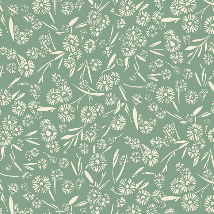 Susie Hetherington for Maywood Studio - Cottage Flowers - Daisy in Green