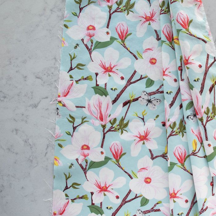 Birch Organic Cotton Poplin - Flowering Trees by Oana Befort - Magnolia