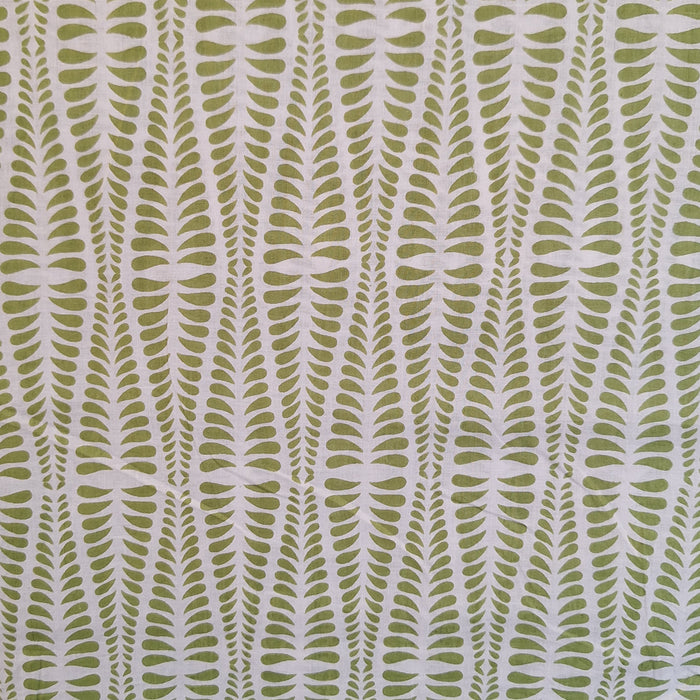 Indian Cotton 2026 - "Modern" Screen Printed Cotton Cambric - Stem Graphic in Avocado