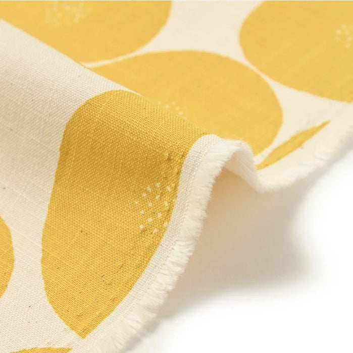 Kokka Muddy Works Lightweight Canvas - Anpan in Yellow on Cream