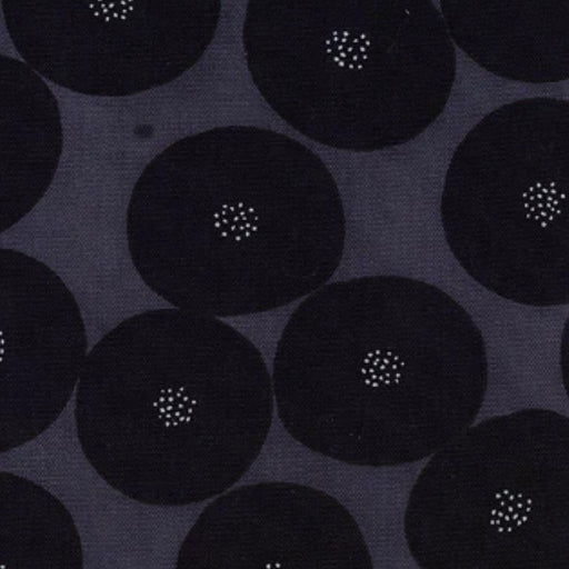 Kokka Muddy Works Organic Cotton Oxford - Black on Charcoal