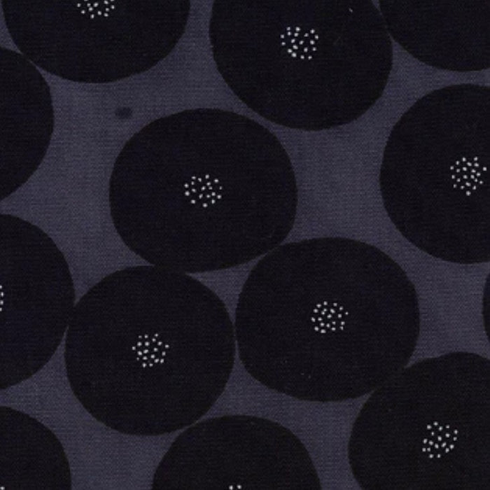 Kokka Muddy Works Organic Cotton Oxford - Black on Charcoal