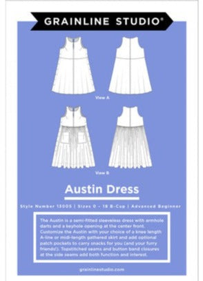 Grainline Austin Dress Pattern - Sizes 0 - 18 B Cup