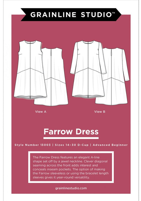 Grainline Farrow Dress Sizes 14-30 D-Cup