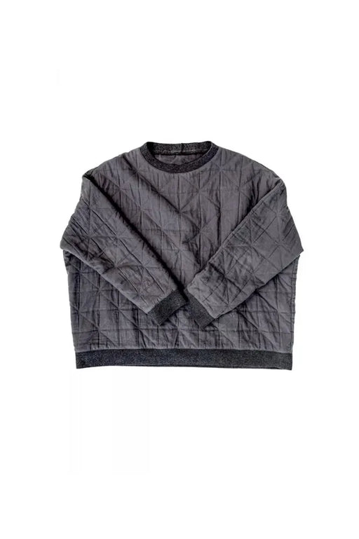 Quilted gray sweater on a white background