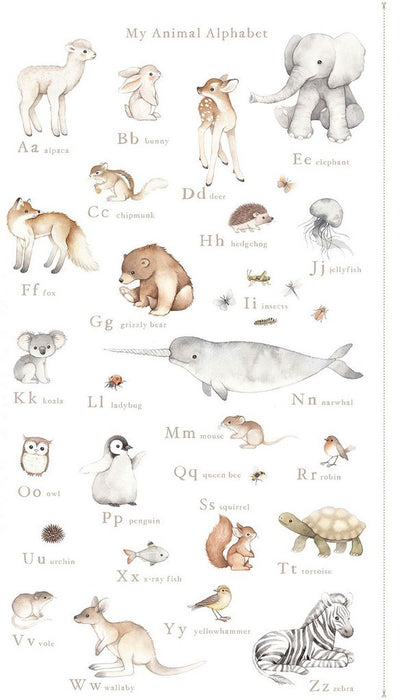 Dear Stella  - ABC's of Love - Animal Alphabet Panel on White