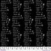 Black fabric with white text pattern of punctuation marks and symbols
