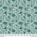 Floral pattern fabric swatch with a ruler at the bottom