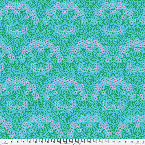 Kaffe x Morris & Co. by Kaffe Fassett & The Original William Morris Co. - Michaelmas Daisy in Aqua