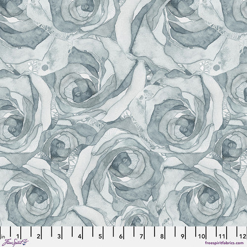 Shell Rummel - Brushstrokes - Organic Roses in Silver Blue