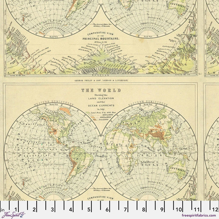 global map print on fabric