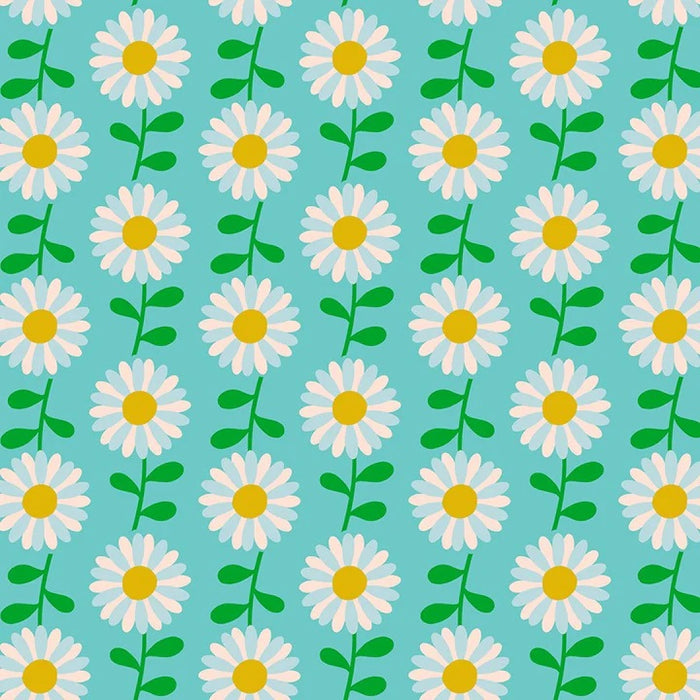 Melody Miller Flowerland - Field of Flowers in Turquoise