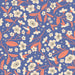Floral pattern with white flowers and orange leaves on a blue background