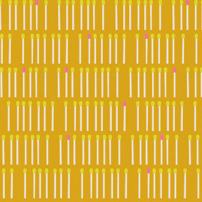 rows of matches on a yellow background
