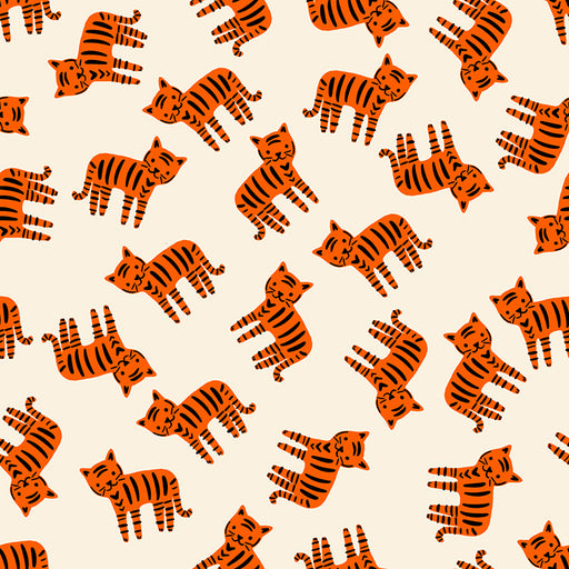 cartoon orange cats on a cream background
