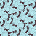 Pattern of blue and gray shapes on a pale blue background