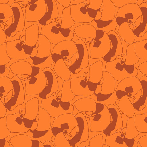 Pattern of pumpkins with bows on an orange background