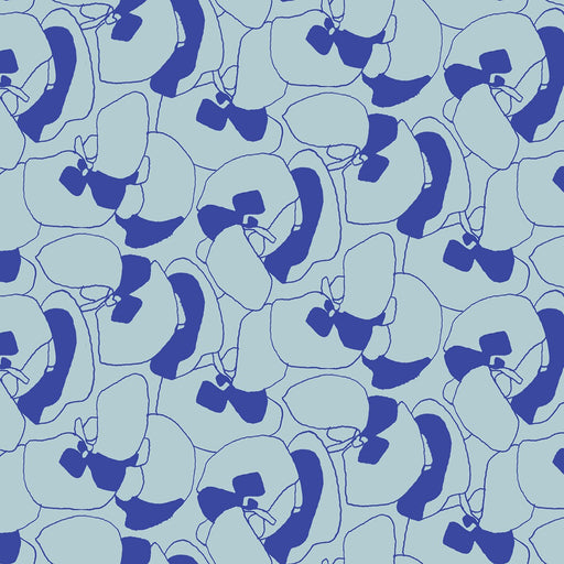Pattern of blue and gray shapes on a blue background
