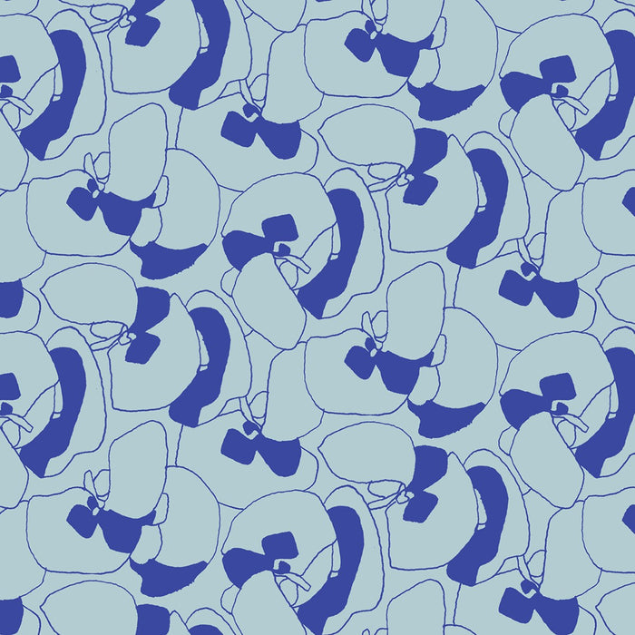Pattern of blue and gray shapes on a blue background