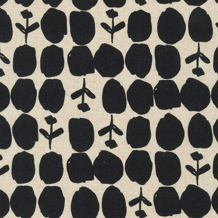 Robert Kaufman Cotton/Flax Prints - Daisy Dot in Black