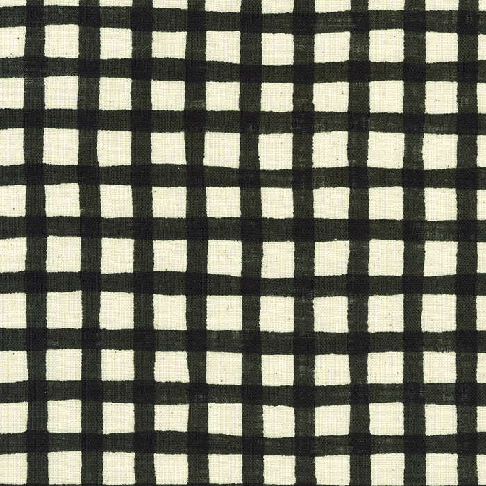 Sevenberry Canvas - Cotton Slub Prints - Check in Black and White