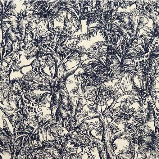 Handworks* Cotton Oxford - Jungle in Dark Navy