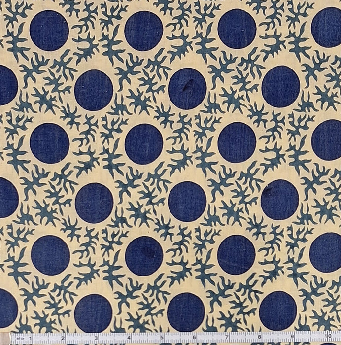 Indian Cotton 2025 - Jaipur Screen Printed Cotton Cambric- Indigo Moon