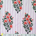 Indian Cotton 2025 - Jaipur Screen Printed Cotton Cambric - Pink bouquet on Lilac Stripe