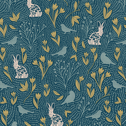 Art Gallery Fabrics - Spring Equinox by Katie O'Shea - Nesting Season in Night