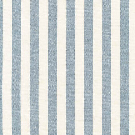 Essex Yarn Dyed Classics linen/cotton - 1/2" stripe in Chambray