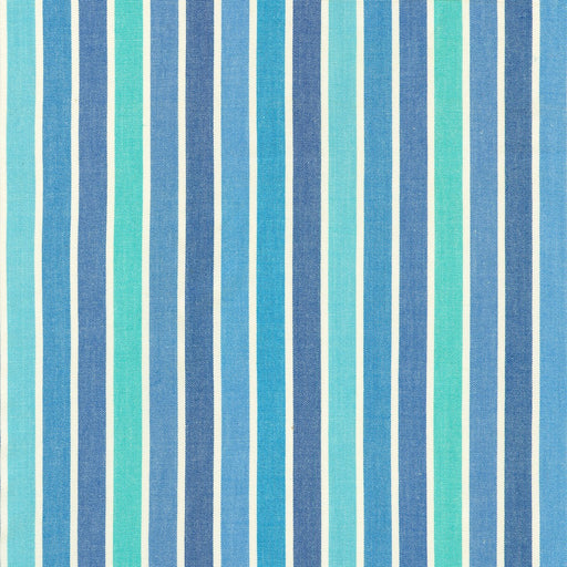 Striped fabric pattern with blue and green vertical stripes on a white background